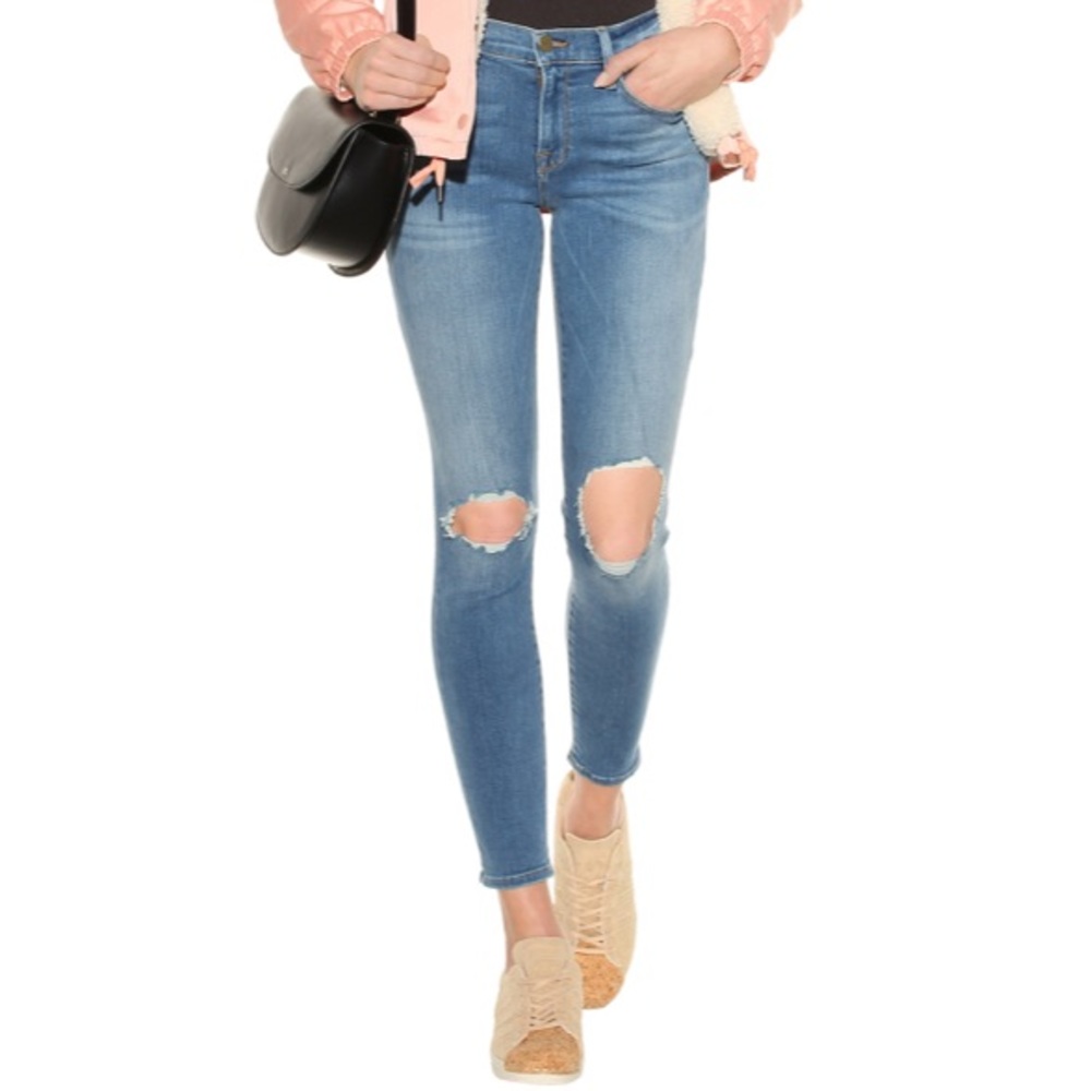 Frame Denim Distressed Le Skinny de Jeanne